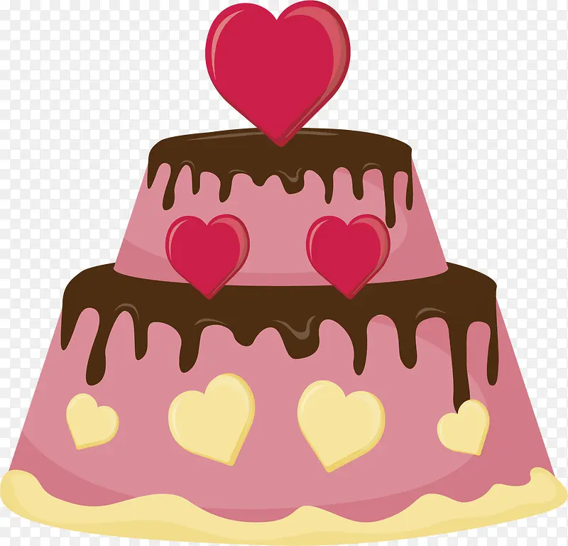 粉红爱心双层蛋糕