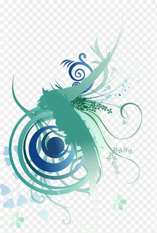绿色潮流花纹
