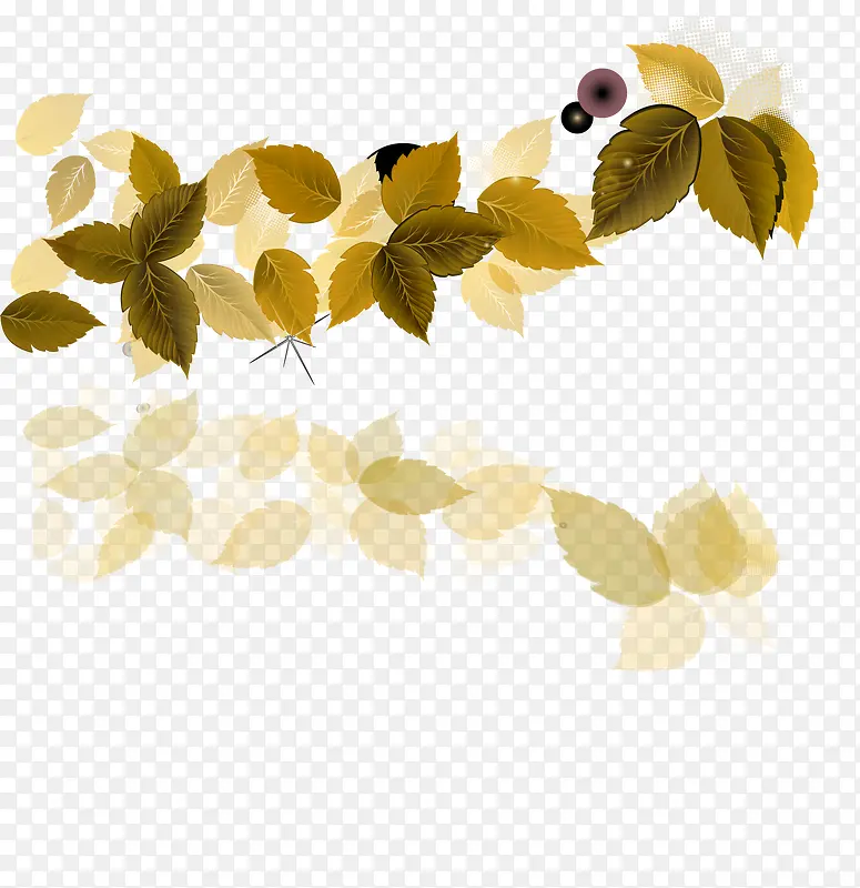 黄色文艺树叶