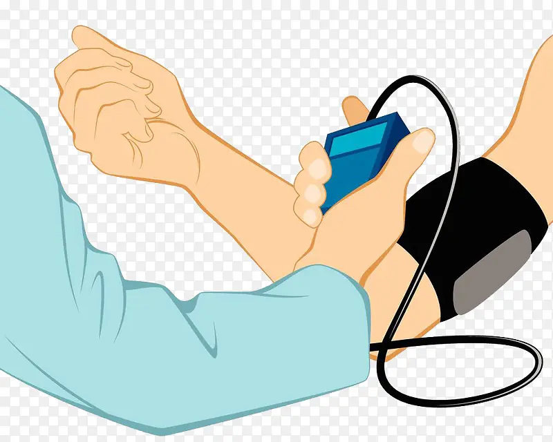 正在测量血压的卡通人