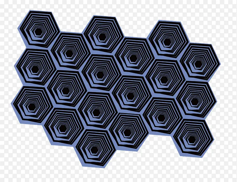 蓝黑色组合六边形框架