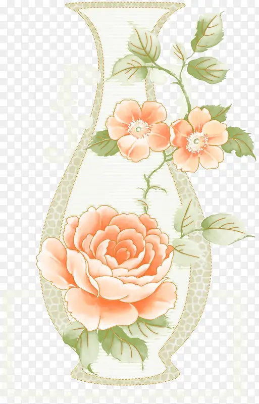 手绘花瓶效果元素免抠素材