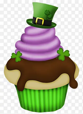 卡通甜筒蛋糕黑暗料理绿帽子