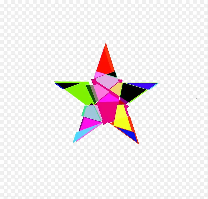 不规则色块拼接五角星logo