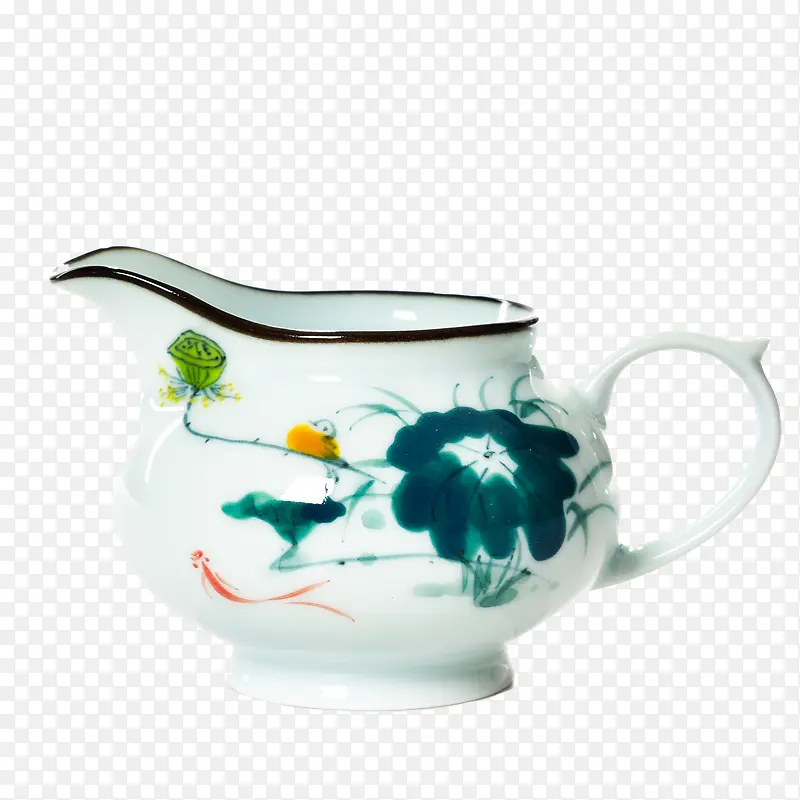 龙泉青瓷手绘陶瓷公道杯