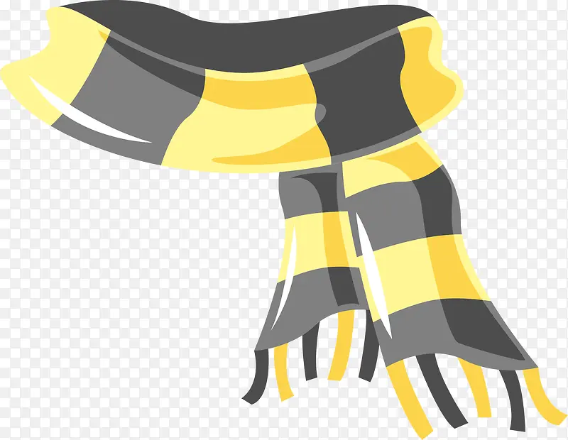灰黄两色格子围巾