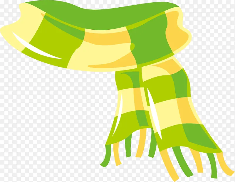 绿黄色格子围巾