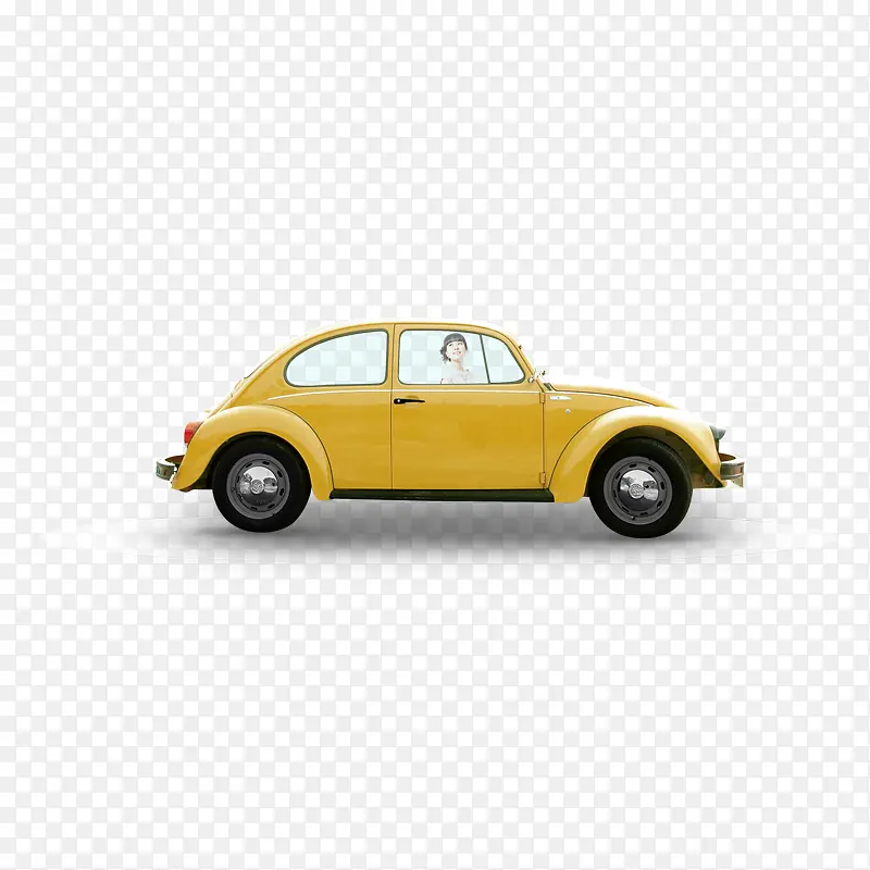 黄色小轿车