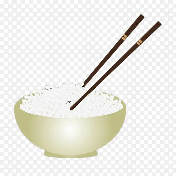 手绘白色瓷碗蒸米饭