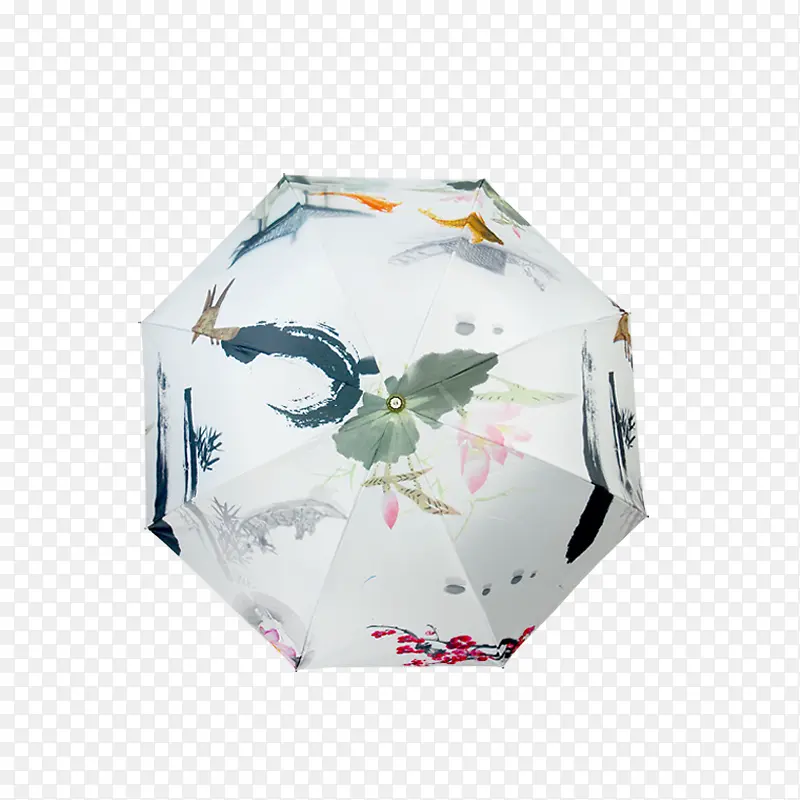 产品实物黑胶伞水墨