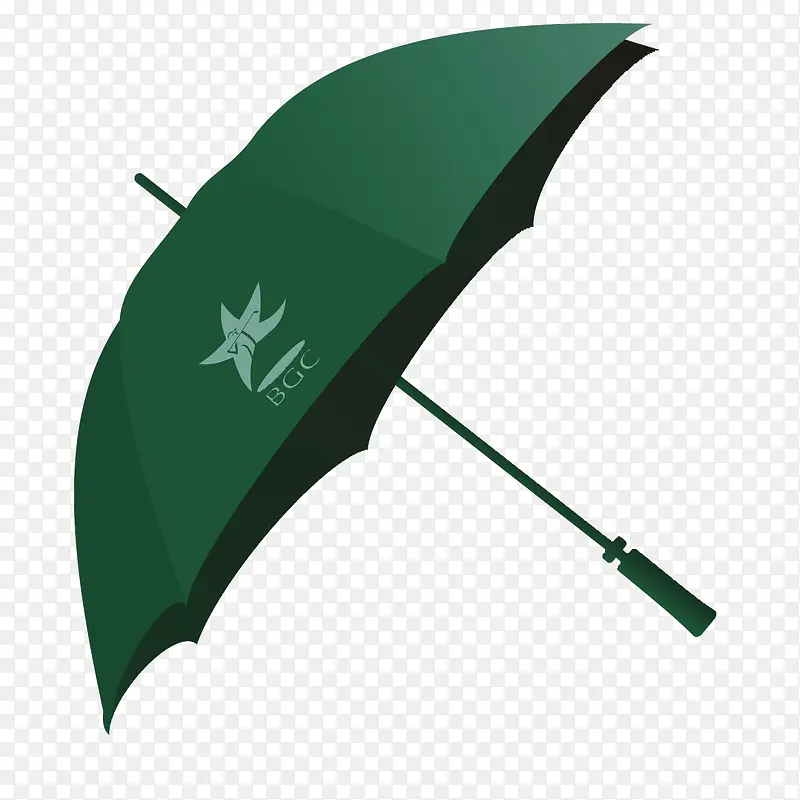 矢量质感绿色雨伞