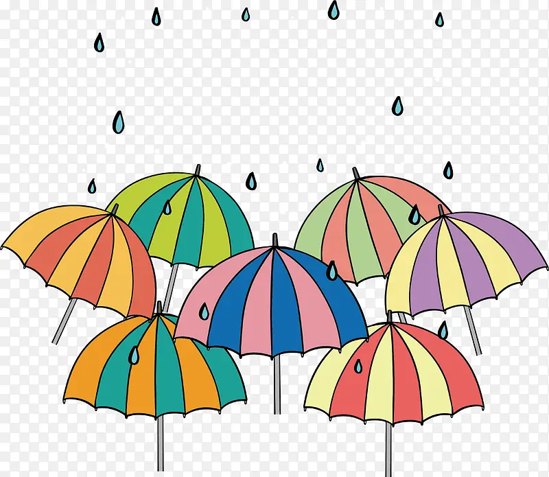 彩色条纹雨伞