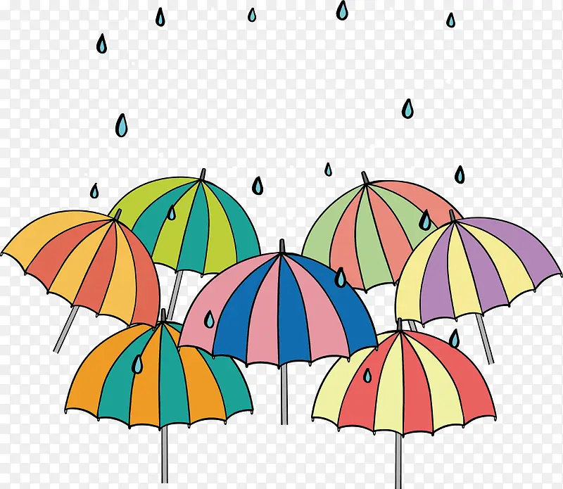 彩色条纹雨伞PNG图片素材下载_图片编号ylwdxabq-免抠素材网