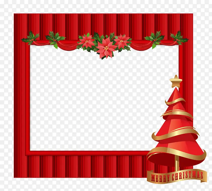 红色圣诞树装饰相框