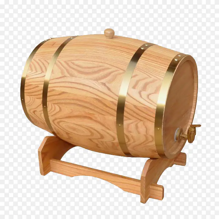 木质清晰花纹红酒桶免抠元素