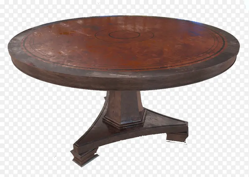 棕色圆桌旧桌子