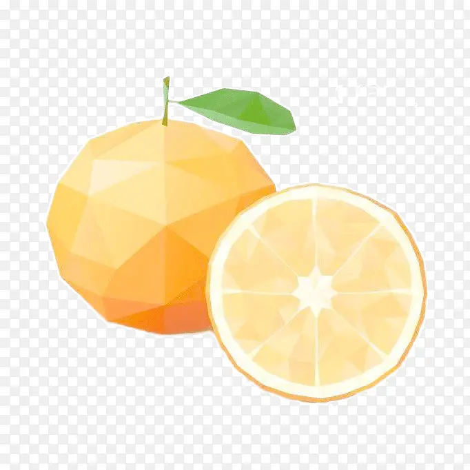 抽象水果切面橙子橙子叶