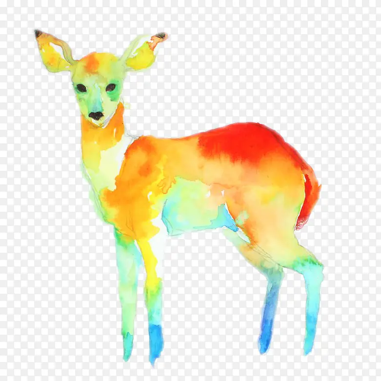 彩色的小鹿免抠素材