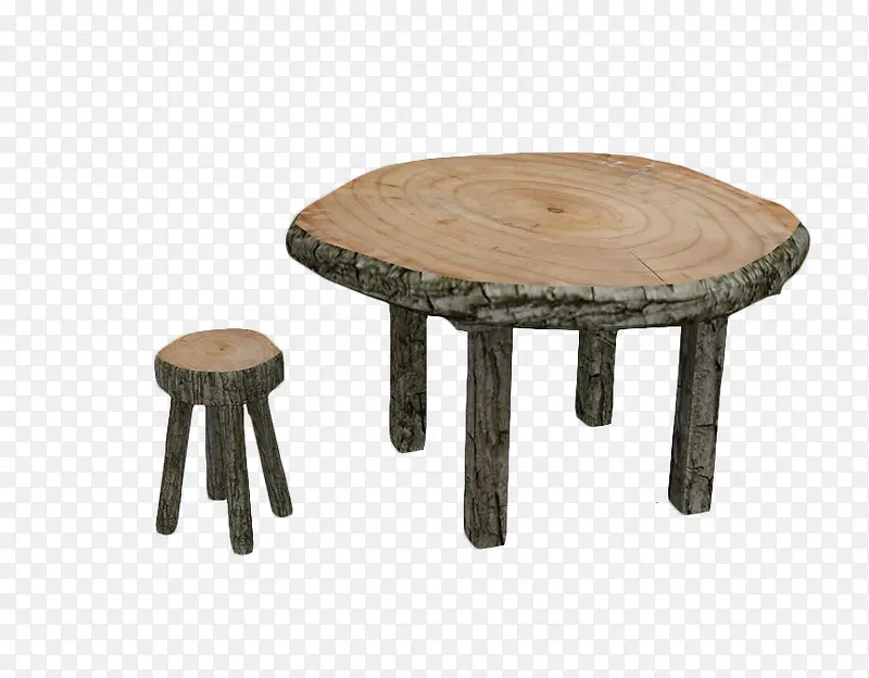 两个棕色木头圆桌