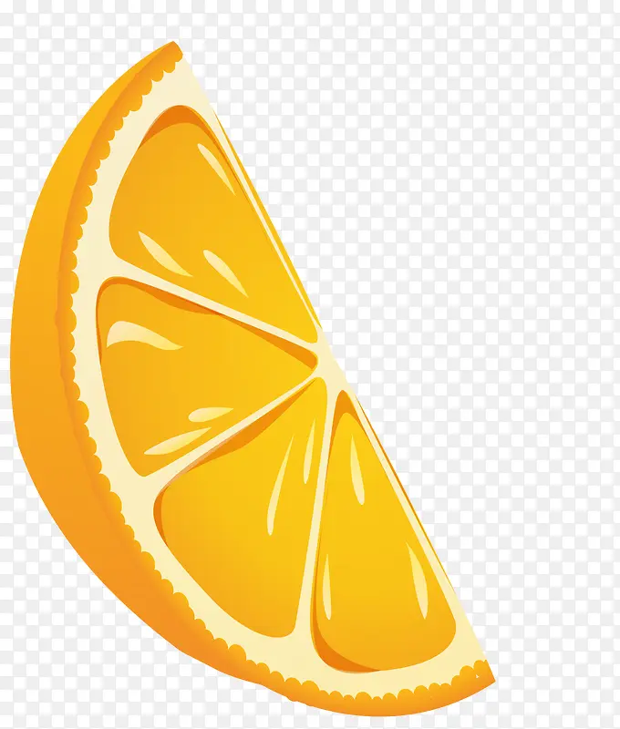手绘黄色橙子