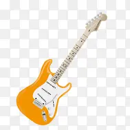 橙色吉他PNG透明背景素材