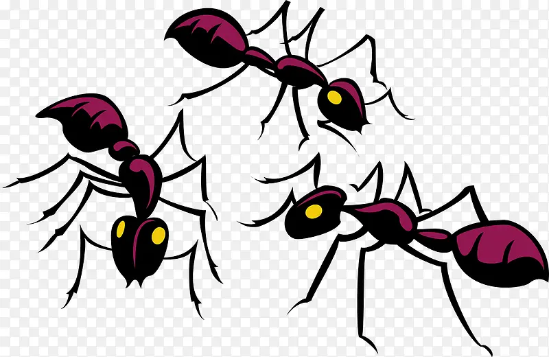 一群紫色的蚂蚁