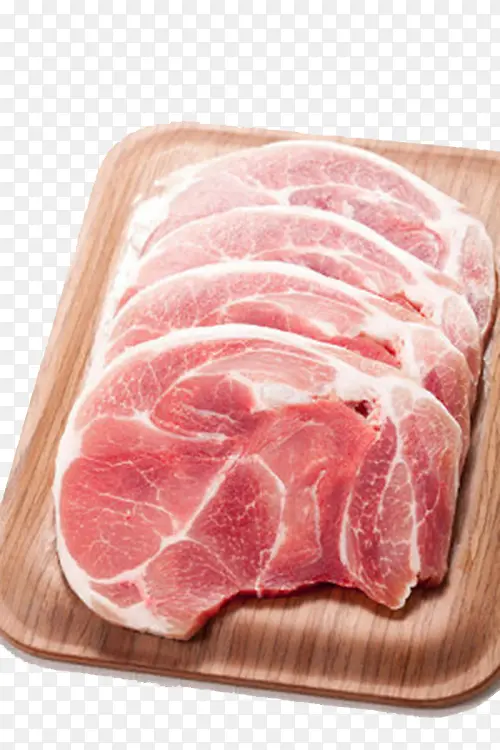 条纹砧板与鲜猪肉