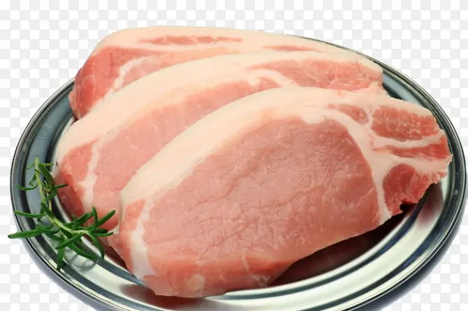 铁盘子装一鲜猪肉