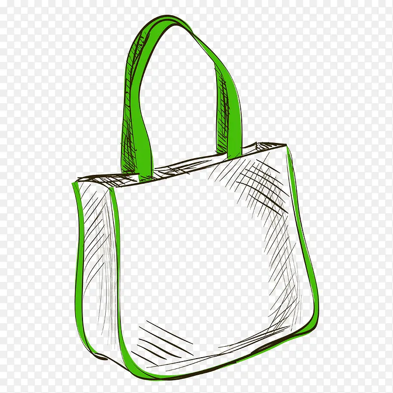 手绘素描手提包行李包