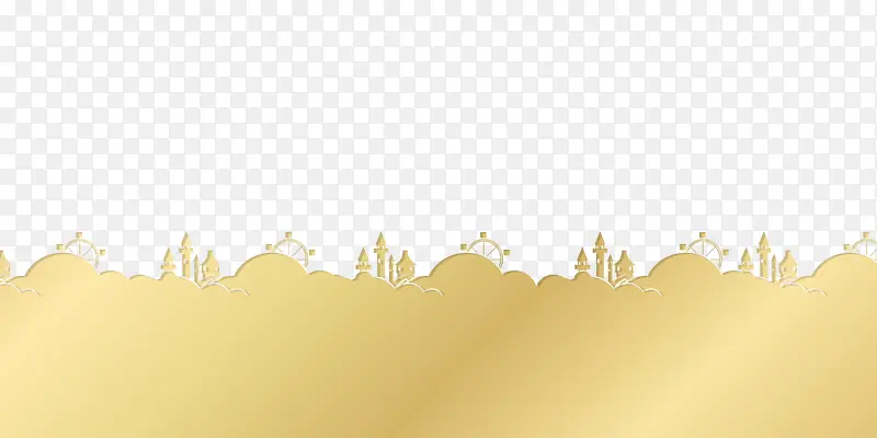 金色城堡摩天轮装饰边框