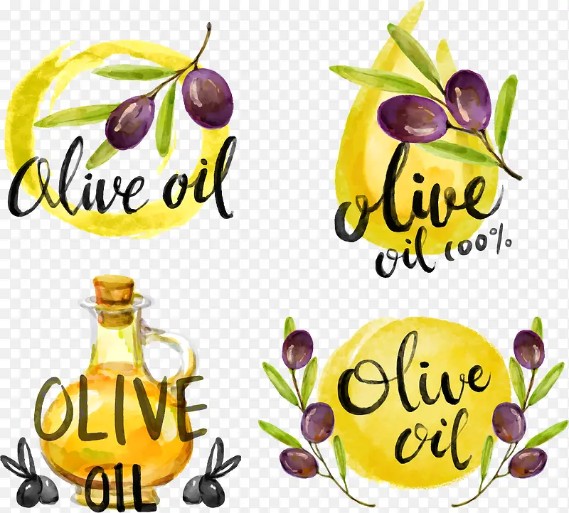 手绘植物橄榄油