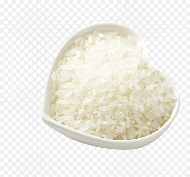 心形碗里的大米饭素材