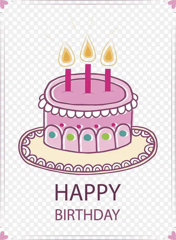紫色卡通生日蛋糕