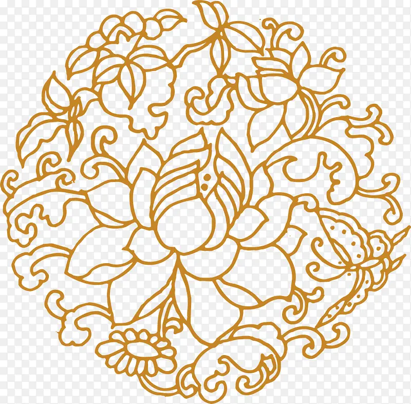 手绘花纹矢量图案