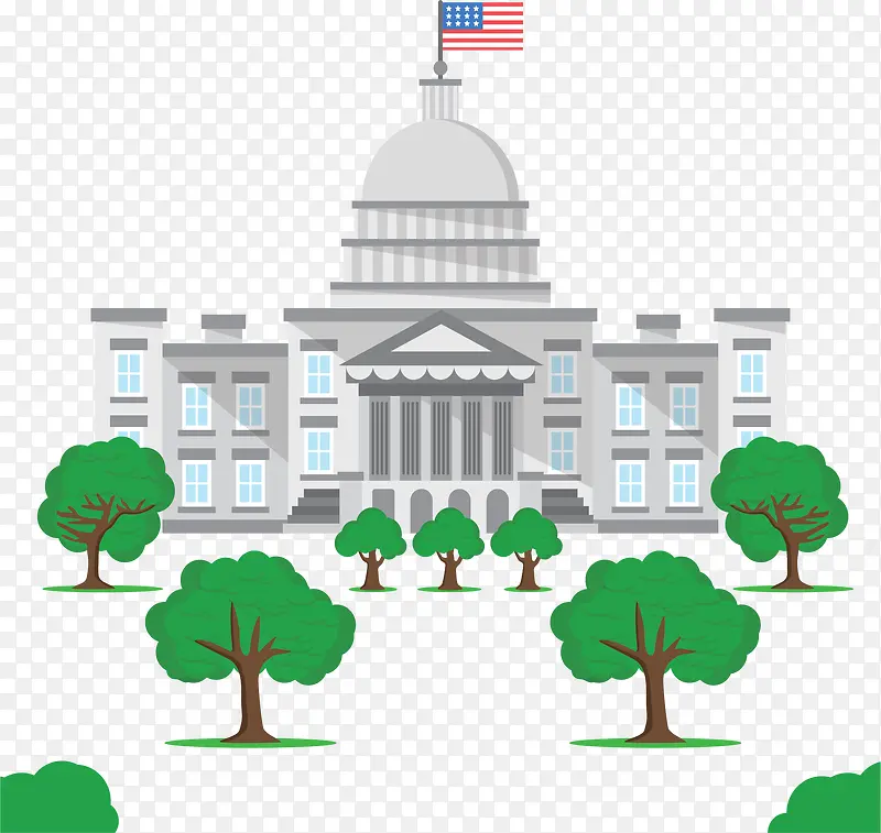 美国政府灰色大楼