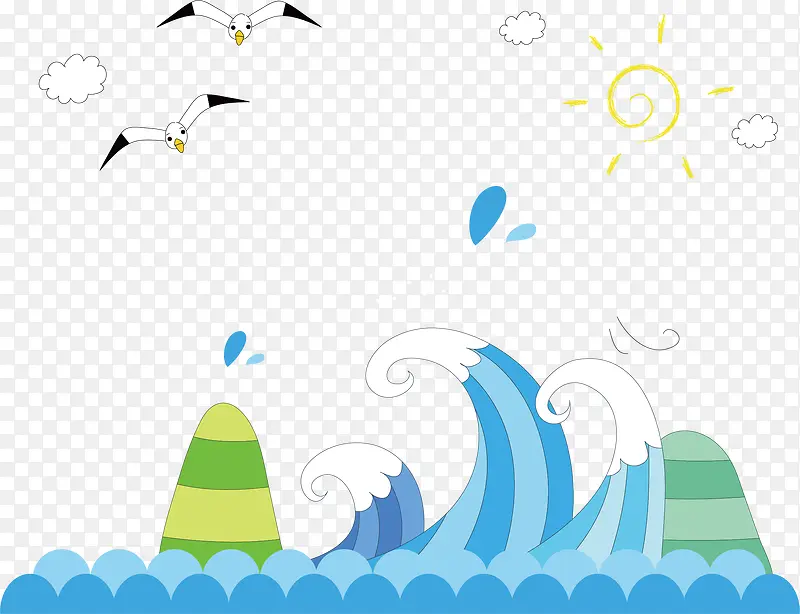 海水海浪矢量图