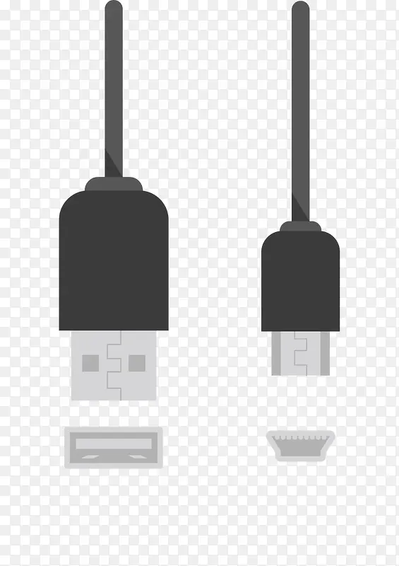 黑色两种规格充电USB插头