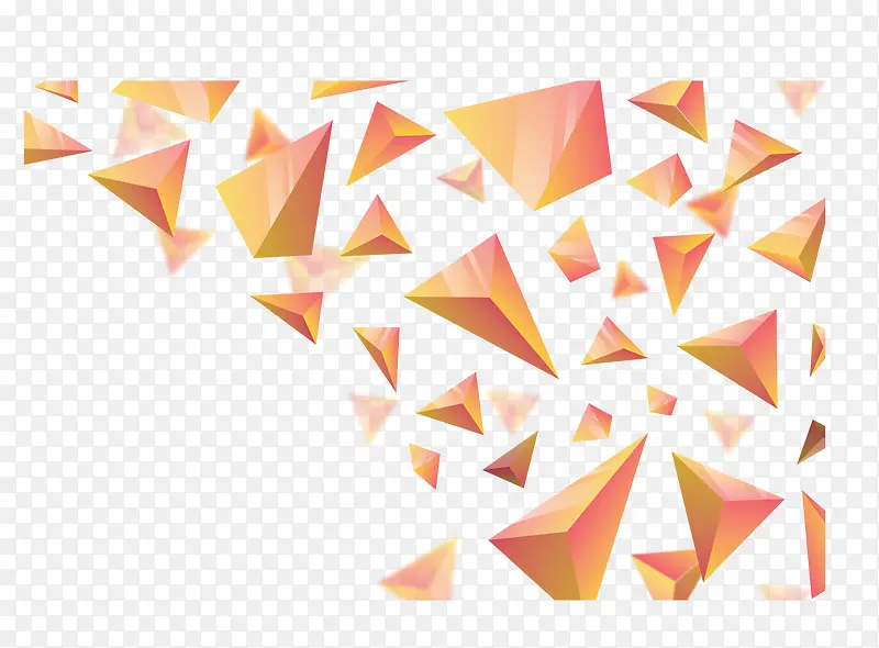 橘色立体三角花纹
