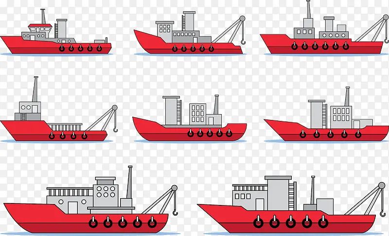 红色船只合集矢量