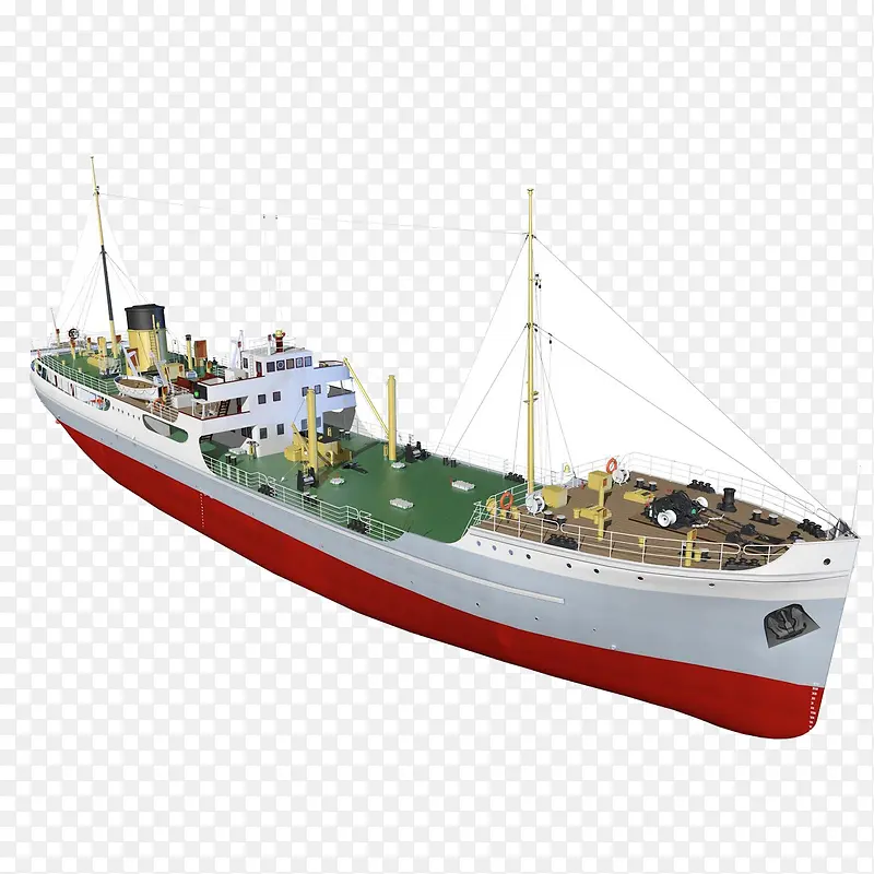 货物红白色海运船