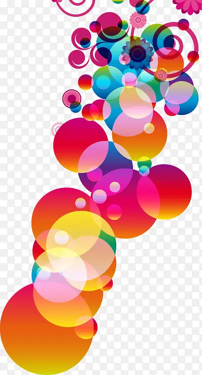 抽象彩色气球花边图案