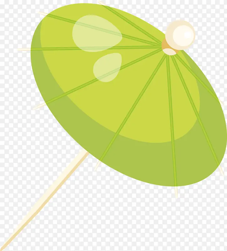 绿色小伞果汁装饰图案