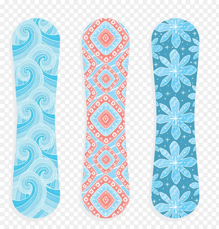 清新花纹装饰滑雪板