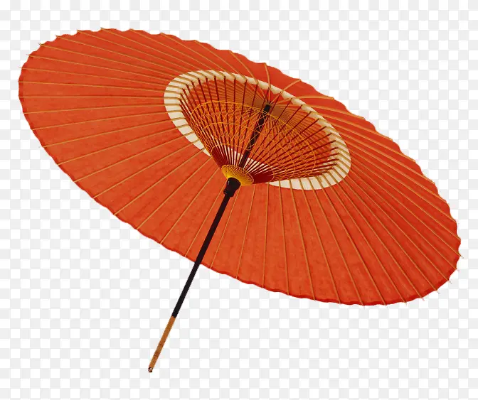 写实古风橙色纸伞