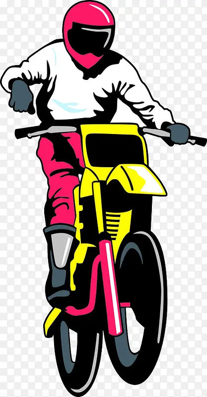 卡通绘画越野摩托车
