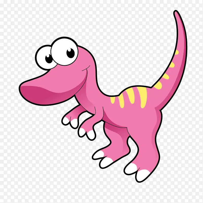 粉色手绘恐龙元素