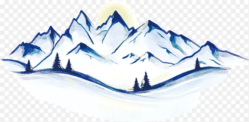美丽的冬日雪山
