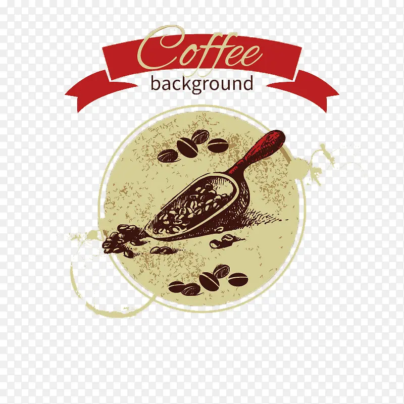 猫屎咖啡豆的复古图标