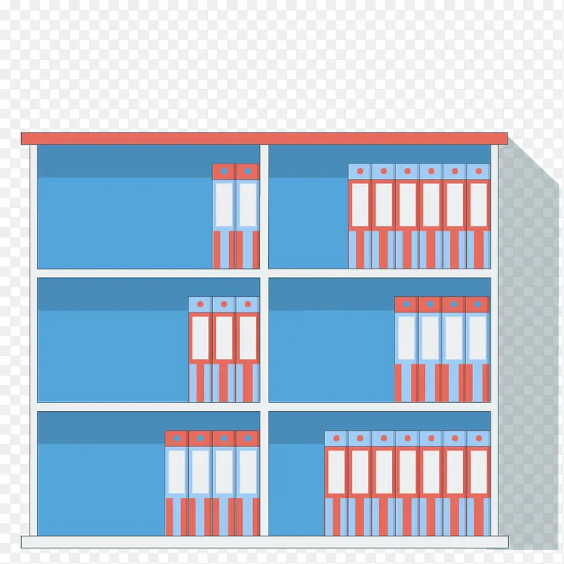 办公室文件柜子卡通图