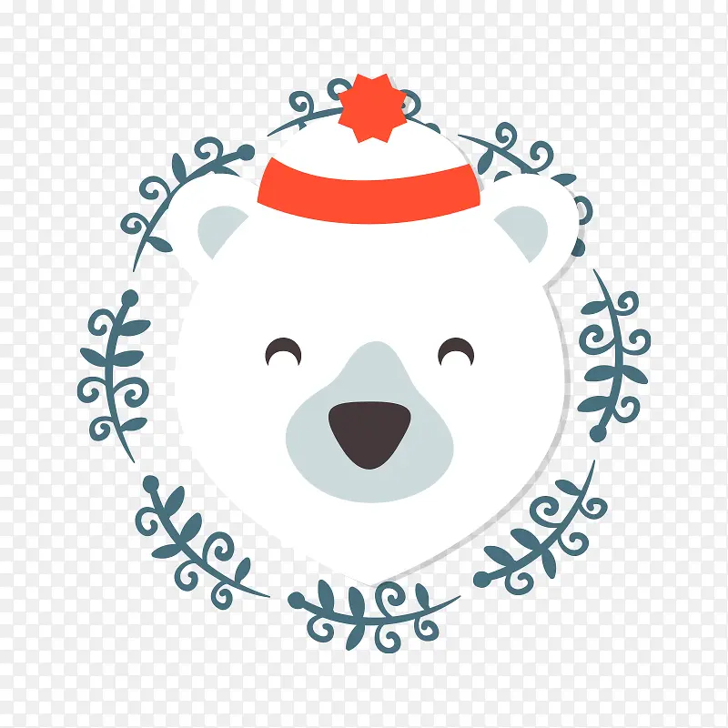 矢量微笑的北极熊
